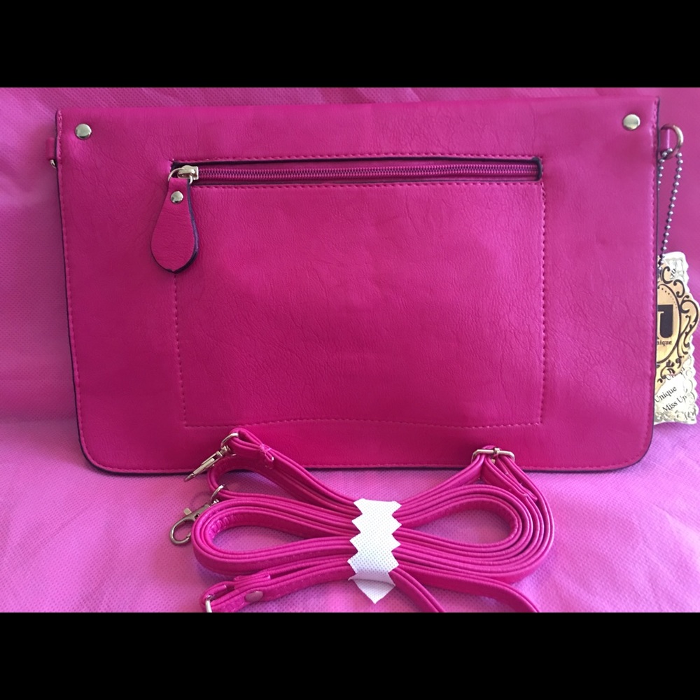 NWT Miss Unique clutch bright pink - Picture 5 of 5